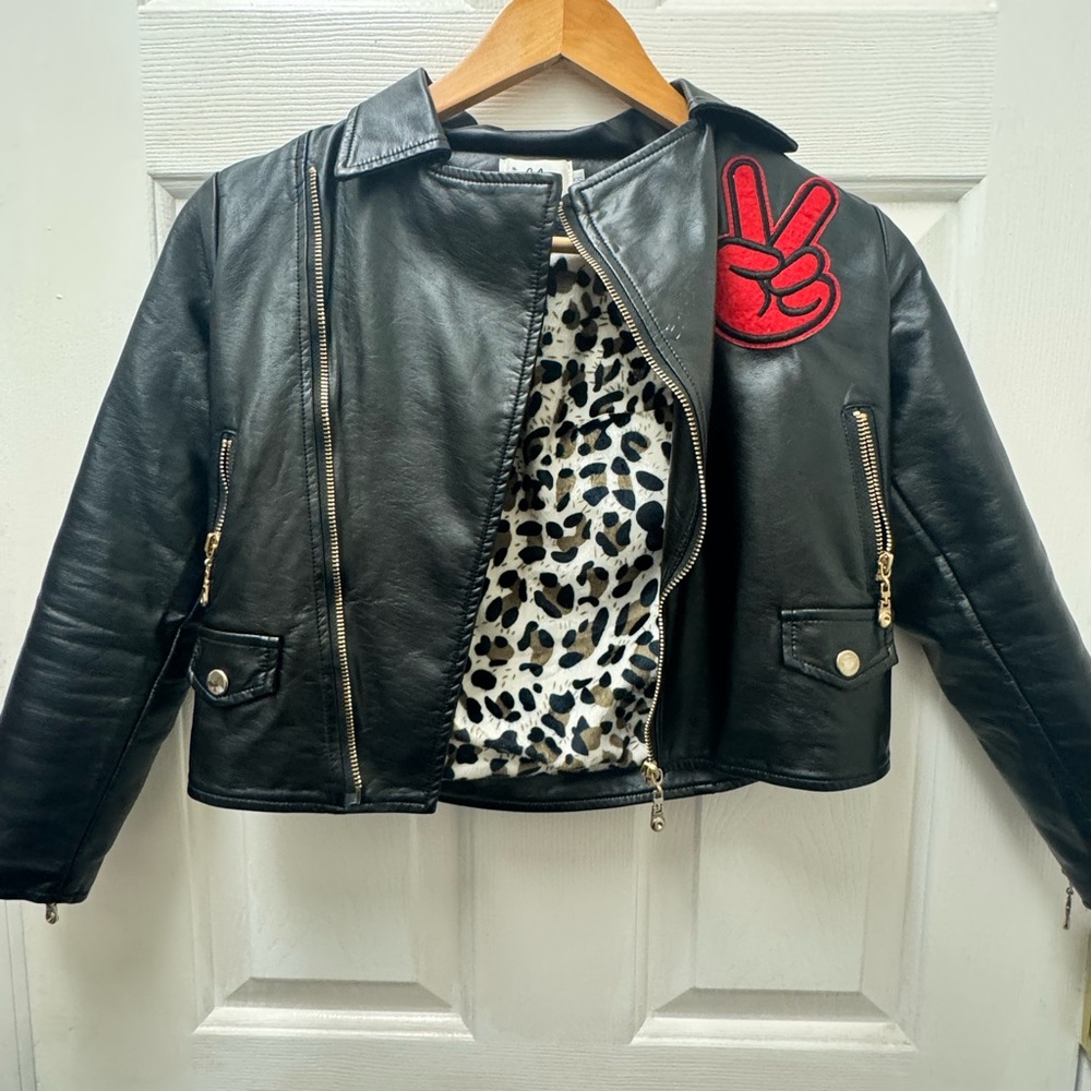 Lola + The Boys Black Jacket with Red Patch